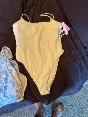 Victoria's Secret Cream One-Piece Swimsuit with Spaghetti Straps